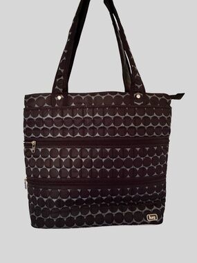 Lug Black Circle Design Shoulder Carry Travel Vacation Bag